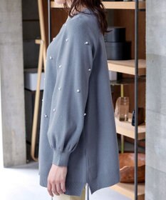 Tiaclasse 【洗える】パール付きニットチュニック