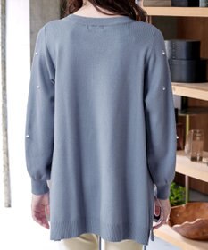 Tiaclasse L 【洗える】パール付きニットチュニック