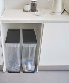 tower スリム蓋付き分別ゴミ袋ホルダー タワー 45L 2個組 ブラック