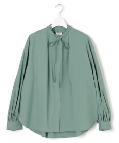 J.PRESS YORK STREET 【WOMEN】ワンウォッシュタイプライター リボンタイバンドカラー ブラウス