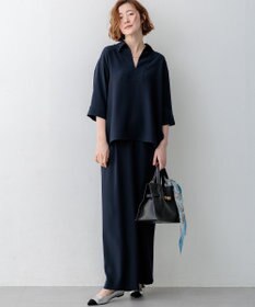 23区 【WEB&一部店舗限定】ストレッチジョーゼット ワイドパンツ