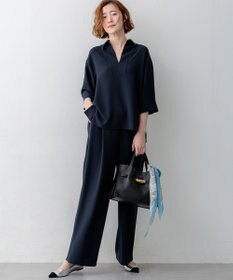 23区 【WEB&一部店舗限定】ストレッチジョーゼット ワイドパンツ