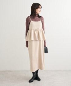 Green Parks スウェードポンチペプラムキャミワンピース