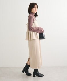 Green Parks スウェードポンチペプラムキャミワンピース