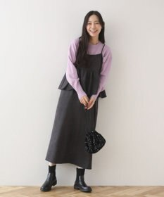 Green Parks スウェードポンチペプラムキャミワンピース