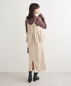 Green Parks スウェードポンチペプラムキャミワンピース