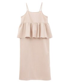 Green Parks スウェードポンチペプラムキャミワンピース