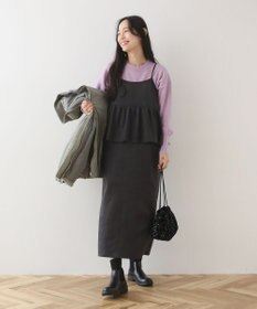 Green Parks スウェードポンチペプラムキャミワンピース