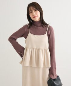 Green Parks スウェードポンチペプラムキャミワンピース