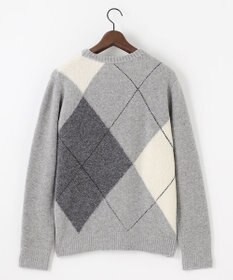 JOSEPH ABBOUD 【インポート素材/ソフトな肌触り/軽量】MOUSSE アーガイル クルーネック セーター