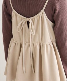 Green Parks スウェードポンチペプラムキャミワンピース