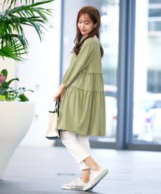 Tiaclasse L 【洗える】ティアードチュニックブラウス