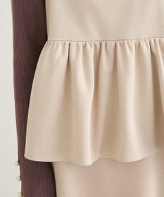 Green Parks スウェードポンチペプラムキャミワンピース