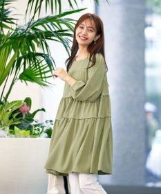 Tiaclasse L 【洗える】ティアードチュニックブラウス