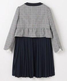 組曲 KIDS 【110-140㎝】グレンチェックジャケット＆プリーツワンピース セット