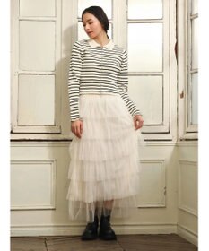 Green Parks ・ＥＬＥＮＣＡＲＥ　ＤＵＥ　ティアードラメチュールスカート