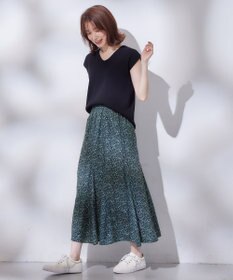 ANY 【洗濯機可能/ウエストゴム】プリントマーメイドスカート