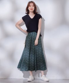 ANY 【洗濯機可能/ウエストゴム】プリントマーメイドスカート