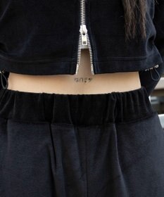 WEGO 【ウエストゴム】ベロアフレアパンツ