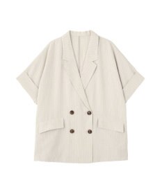 earth music&ecology 【セットアップ対応】リネンライクダブルジャケット