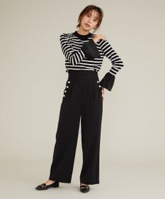 Feroux 【洗える】袖フレアボーダー ニット