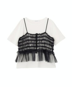 AMERICAN HOLIC 【2点セット】半袖Tシャツ＋チュールビスチェ