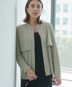 ICB 【洗える】イージージョーゼット バンドカラーカットソー