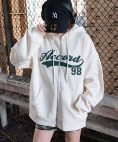 WEGO 裏起毛スタジアムロゴジップパーカー