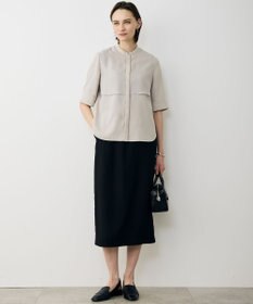 ICB L 【先行予約・WEB限定カラーあり】 FluidBackSatin バンドカラーシャツ