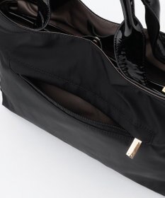 LA BAGAGERIE ツイルナイロン×エナメル 2WAYトートバッグ Mサイズ