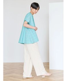 AMERICAN HOLIC 接触冷感フレンチスリーブ切り替えフレアブラウス