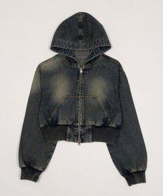 WEGO デニムショートフードブルゾン