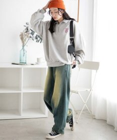 WEGO ハーフジップBIGスウェット