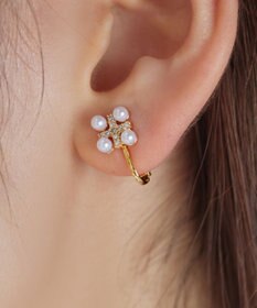 Tiaclasse 【金属アレルギー対応】パールクロスピアス・イヤリング
