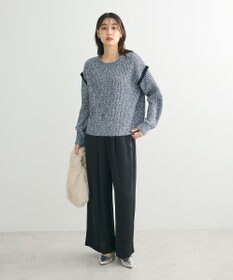 Green Parks Ｍｉｘ配色畦ニットプルオーバー