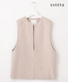23区 【エステータ】ブラッシュドラムズウール ベスト