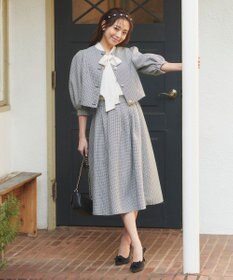 Feroux リボンタイパフスリー ブブラウス