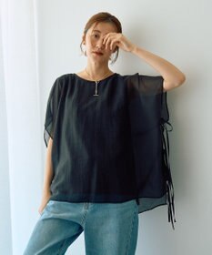 YECCA VECCA サイドリボンシアーレイヤードプルオーバー