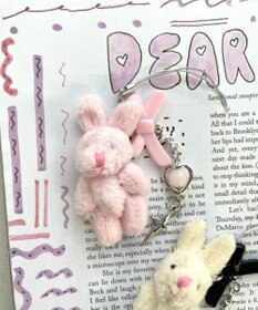 WEGO ミニうさぎビーズストラップキーホルダー