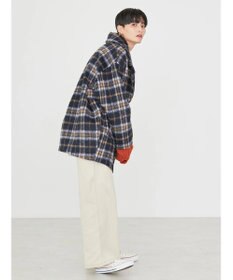 AMERICAN HOLIC チェックコクーンミディコート