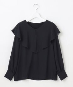 自由区 【XSサイズ～/洗える】ロイヤルシフォン ラッフルブラウス