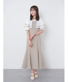 earth music&ecology パイピング衿付きドッキングワンピース