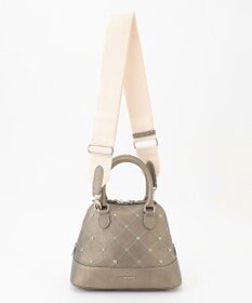 LA BAGAGERIE ラインストーンリベット　カウレザー2wayハンドバッグ