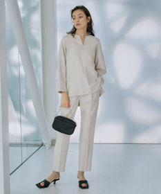 ICB 【洗える・WEB限定カラーあり】 ウールミルドサキソニー テーパードパンツ