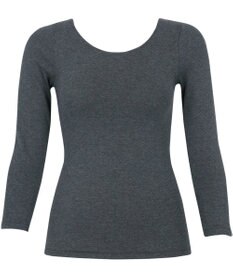 Wing あったかインナー 綿混 裏起毛 厚手 よく伸びる素材 【ラクのびサーモ】 8分袖 長袖 秋 冬 EL6814 ウイング／ワコール