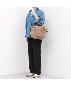 UNBILLION カシュカシュ cachecache / 下がりリボンエコファーコンビラウンドトート