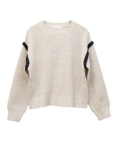 Green Parks Ｍｉｘ配色畦ニットプルオーバー