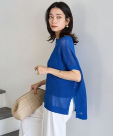 UNFILO L メッシュ ハーフスリーブ ニット