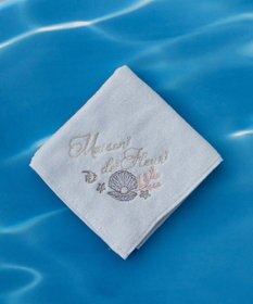 Maison de FLEUR シェル刺繍タオルハンカチ