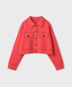 GRACE CONTINENTAL ステッチニットジャケット